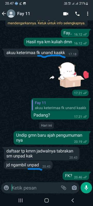 lolos masuk unpad